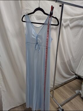 Light Blue Women's Satin Slip Dress